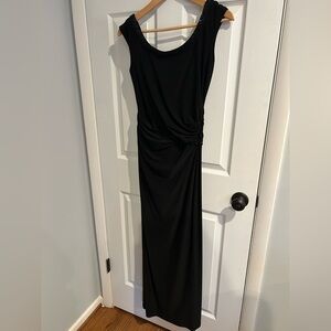 Ralph Lauren Black Sleeveless Ruched Maxi Dress